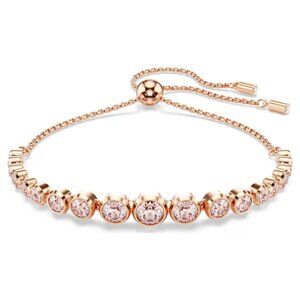 SWAROVSKI Imber Tennis bracelet Mixed round cuts, Pink, Rose gold-tone plated